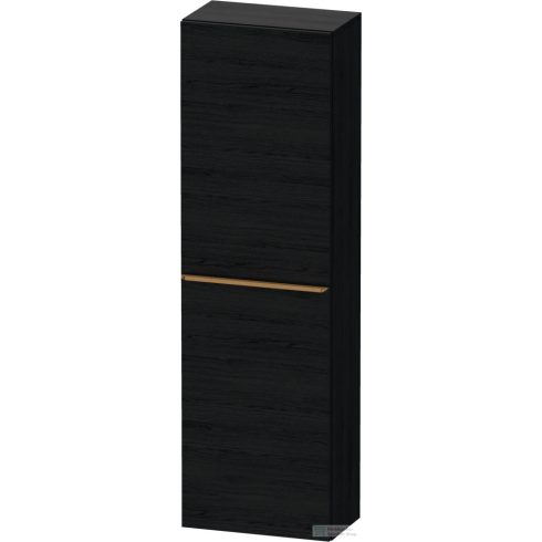 Duravit D-NEO 132x40x24 cm-es 1 ajtós félmagas szekrény csiszolt bronz színű fogantyúval, jobbos, matt fekete tölgy DE1318R04160000