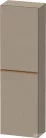 Duravit D-NEO 132x40x24 cm-es, 1 ajtós félmagas szekrény csiszolt bronz színű fogantyúval, jobbos, matt len DE1318R04750000