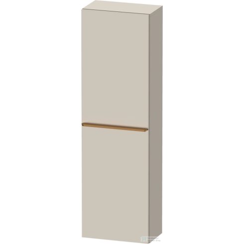 Duravit D-NEO 132x40x24 cm-es, 1 ajtós félmagas szekrény csiszolt bronz színű fogantyúval, jobbos, matt taupe DE1318R04910000