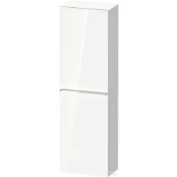   Duravit D-NEO 132x40x24 cm-es, 1 ajtós félmagas szekrény króm fogantyúval, jobbos, fényes fehér DE1318R10220000