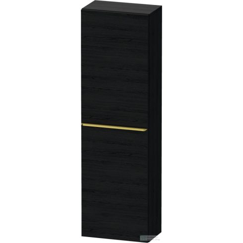 Duravit D-NEO 132x40x24 cm-es, 1 ajtós félmagas szekrény arany színű fogantyúval, jobbos, matt fekete tölgy DE1318R34160000