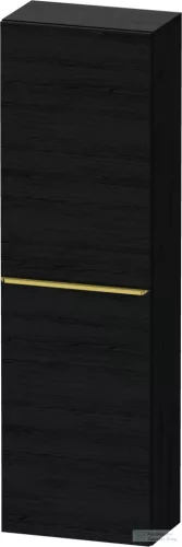 Duravit D-NEO 132x40x24 cm-es, 1 ajtós félmagas szekrény arany színű fogantyúval, jobbos, matt fekete tölgy DE1318R34160000
