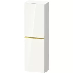   Duravit D-NEO 132x40x24 cm-es 1 ajtós félmagas szekrény arany színű fogantyúval, jobbos, fényes fehér DE1318R34220000
