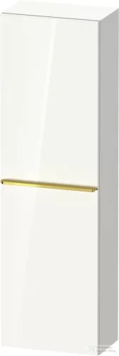 Duravit D-NEO 132x40x24 cm-es 1 ajtós félmagas szekrény arany színű fogantyúval, jobbos, fényes fehér DE1318R34220000