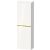Duravit D-NEO 132x40x24 cm-es 1 ajtós félmagas szekrény arany színű fogantyúval, jobbos, fényes fehér DE1318R34220000