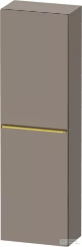 Duravit D-NEO 132x40x24 cm-es, 1 ajtós félmagas szekrény arany színű fogantyúval, jobbos, matt bazalt DE1318R34430000