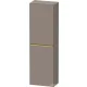 Duravit D-NEO 132x40x24 cm-es, 1 ajtós félmagas szekrény arany színű fogantyúval, jobbos, matt bazalt DE1318R34430000