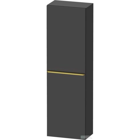 Duravit D-NEO 132x40x24 cm-es, 1 ajtós félmagas szekrény arany színű fogantyúval, jobbos, matt grafit DE1318R34490000