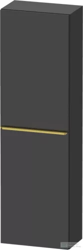 Duravit D-NEO 132x40x24 cm-es, 1 ajtós félmagas szekrény arany színű fogantyúval, jobbos, matt grafit DE1318R34490000