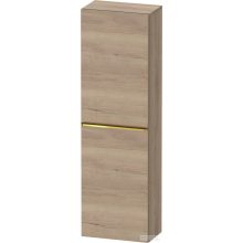   Duravit D-NEO 132x40x24 cm-es 1 ajtós félmagas szekrény arany színű fogantyúval, jobbos, márványos tölgy DE1318R34550000