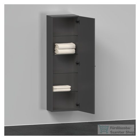 Duravit D-NEO félmagas szekrény, 40x132x24 cm jobbos ajtóval, Graphite Matt Decor DE1318R4949
