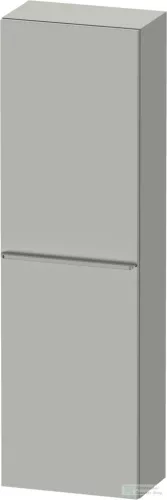 Duravit D-NEO 132x40x24 cm-es, 1 ajtós félmagas szekrény rozsdamentes acél hatású fogantyúval, jobbos, matt betonszürke DE1318R70070000