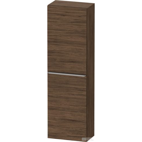 Duravit D-NEO 132x40x24 cm-es 1 ajtós félmagas szekrény rozsdamentes acél hatású fogantyúval, jobbos, sötét dió DE1318R70210000