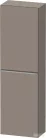 Duravit D-NEO 132x40x24 cm-es 1 ajtós félmagas szekrény rozsdamentes acél hatású fogantyúval, jobbos, matt bazalt DE1318R70430000