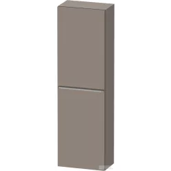   Duravit D-NEO 132x40x24 cm-es 1 ajtós félmagas szekrény rozsdamentes acél hatású fogantyúval, jobbos, matt bazalt DE1318R70430000