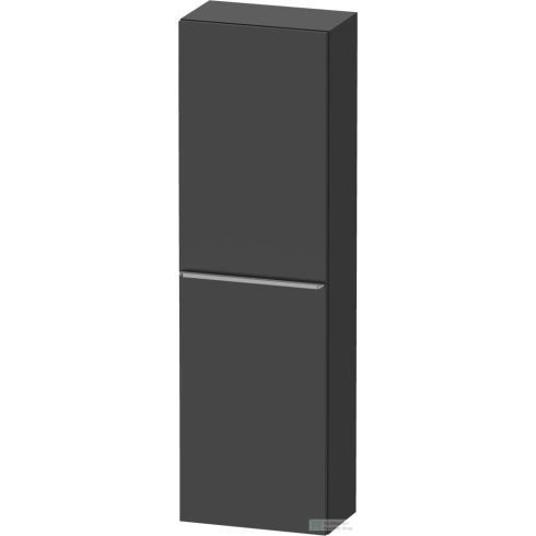 Duravit D-NEO 132x40x24 cm-es 1 ajtós félmagas szekrény rozsdamentes acél hatású fogantyúval, jobbos, matt grafit DE1318R70490000