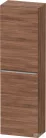 Duravit D-NEO 132x40x24 cm-es 1 ajtós félmagas szekrény rozsdamentes acél hatású fogantyúval, jobbos, matt dió DE1318R70790000