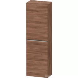  Duravit D-NEO 132x40x24 cm-es 1 ajtós félmagas szekrény rozsdamentes acél hatású fogantyúval, jobbos, matt dió DE1318R70790000