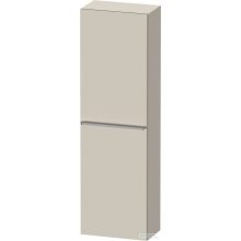   Duravit D-NEO 132x40x24 cm-es 1 ajtós félmagas szekrény rozsdamentes acél hatású fogantyúval, jobbos, matt taupe DE1318R70910000