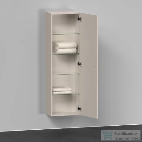 Duravit D-NEO félmagas szekrény, 40x132x24 cm jobbos ajtóval, Taupe Matt Decor DE1318R9191