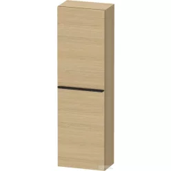   Duravit D-NEO 132x40x24 cm-es 1 ajtós félmagas szekrény fekete színű fogantyúval, jobbos, natúr tölgy DE1318RBD300000