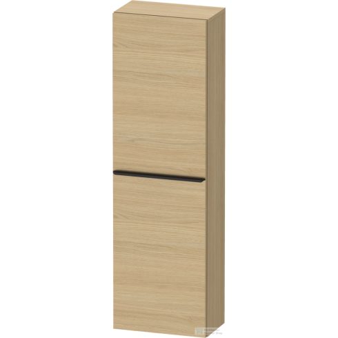 Duravit D-NEO 132x40x24 cm-es 1 ajtós félmagas szekrény fekete színű fogantyúval, jobbos, natúr tölgy DE1318RBD300000