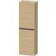 Duravit D-NEO 132x40x24 cm-es 1 ajtós félmagas szekrény fekete színű fogantyúval, jobbos, natúr tölgy DE1318RBD300000