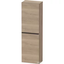   Duravit D-NEO 132x40x24 cm-es 1 ajtós félmagas szekrény fekete színű fogantyúval, jobbos, márványos tölgy DE1318RBD550000