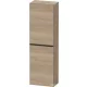Duravit D-NEO 132x40x24 cm-es 1 ajtós félmagas szekrény fekete színű fogantyúval, jobbos, márványos tölgy DE1318RBD550000