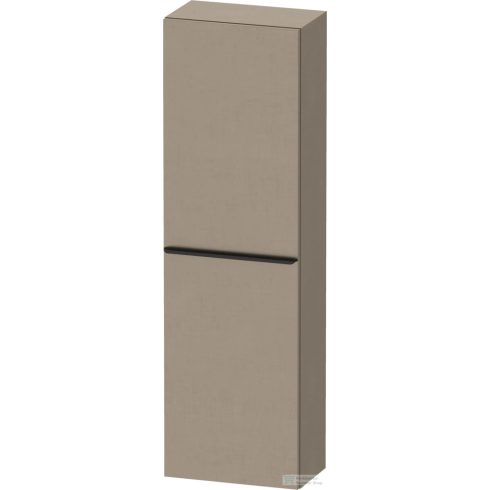 Duravit D-NEO 132x40x24 cm-es, 1 ajtós félmagas szekrény fekete színű fogantyúval, jobbos, matt len DE1318RBD750000
