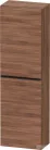 Duravit D-NEO 132x40x24 cm-es 1 ajtós félmagas szekrény fekete színű fogantyúval, jobbos, matt dió DE1318RBD790000