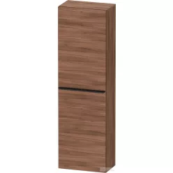   Duravit D-NEO 132x40x24 cm-es 1 ajtós félmagas szekrény fekete színű fogantyúval, jobbos, matt dió DE1318RBD790000