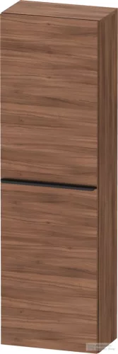 Duravit D-NEO 132x40x24 cm-es 1 ajtós félmagas szekrény fekete színű fogantyúval, jobbos, matt dió DE1318RBD790000
