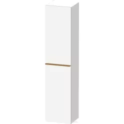   Duravit D-NEO 176x40x36 cm-es 1 ajtós magas szekrény csiszolt bronz színű fogantyúval, balos, matt fehér DE1328L04180000