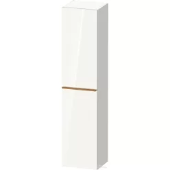   Duravit D-NEO 176x40x36 cm-es 1 ajtós magas szekrény csiszolt bronz színű fogantyúval, balos, fényes fehér DE1328L04220000