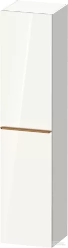 Duravit D-NEO 176x40x36 cm-es 1 ajtós magas szekrény csiszolt bronz színű fogantyúval, balos, fényes fehér DE1328L04220000
