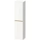 Duravit D-NEO 176x40x36 cm-es 1 ajtós magas szekrény csiszolt bronz színű fogantyúval, balos, fényes fehér DE1328L04220000