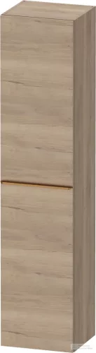 Duravit D-NEO 176x40x36 cm-es 1 ajtós magas szekrény csiszolt bronz színű fogantyúval, balos, márványos tölgy DE1328L04550000