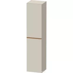   Duravit D-NEO 176x40x36 cm-es 1 ajtós magas szekrény csiszolt bronz színű fogantyúval, balos, matt taupe DE1328L04910000