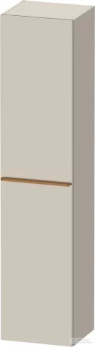 Duravit D-NEO 176x40x36 cm-es 1 ajtós magas szekrény csiszolt bronz színű fogantyúval, balos, matt taupe DE1328L04910000