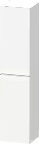 Duravit D-NEO 176x40x36 cm-es 1 ajtós magas szekrény króm színű fogantyúval, balos, matt fehér DE1328L10180000