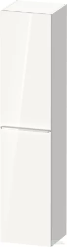 Duravit D-NEO 176x40x36 cm-es 1 ajtós magas szekrény króm színű fogantyúval, balos, fényes fehér DE1328L10220000