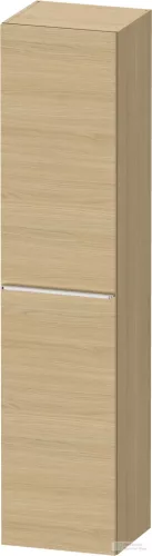 Duravit D-NEO 176x40x36 cm-es 1 ajtós magas szekrény króm színű fogantyúval, balos, natúr tölgy DE1328L10300000