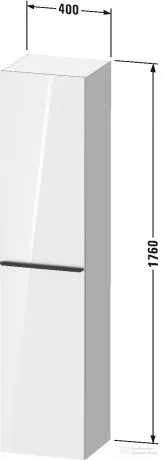 Duravit D-NEO magasszekrény, 40x176x36cm balos ajtóval, Walnut Dark Decor DE1328L2121