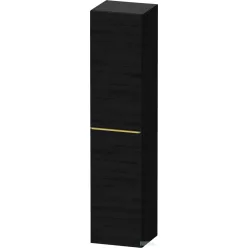   Duravit D-NEO 176x40x36 cm-es 1 ajtós magas szekrény arany színű fogantyúval, balos, matt fekete tölgy DE1328L34160000