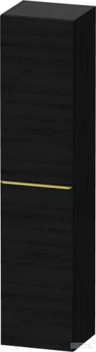 Duravit D-NEO 176x40x36 cm-es 1 ajtós magas szekrény arany színű fogantyúval, balos, matt fekete tölgy DE1328L34160000