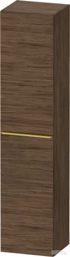 Duravit D-NEO 176x40x36 cm-es 1 ajtós magas szekrény arany színű fogantyúval, balos, matt sötét dió DE1328L34210000