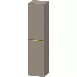   Duravit D-NEO 176x40x36 cm-es 1 ajtós magas szekrény arany színű fogantyúval, balos, matt bazalt DE1328L34430000