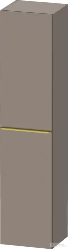 Duravit D-NEO 176x40x36 cm-es 1 ajtós magas szekrény arany színű fogantyúval, balos, matt bazalt DE1328L34430000