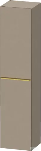 Duravit D-NEO 176x40x36 cm-es 1 ajtós magas szekrény arany színű fogantyúval, balos, matt len DE1328L34750000